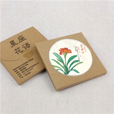 星座花语陶瓷吸水杯垫可来图定制 比印集市