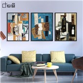 迷琴毕加索01~06--现代简约北欧美式客厅沙发背景抽象装饰画