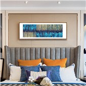 北欧现代横幅 客厅沙发背景卧室床头背景书房装饰画简约抽象大气