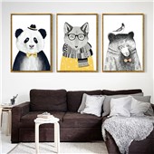熊猫先生一类-快乐鱼现代客厅卧室餐厅卧室装饰画简约装饰画