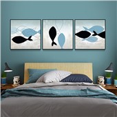 鱼趣·鱼群-快乐鱼现代客厅卧室餐厅卧室装饰画简约装饰画