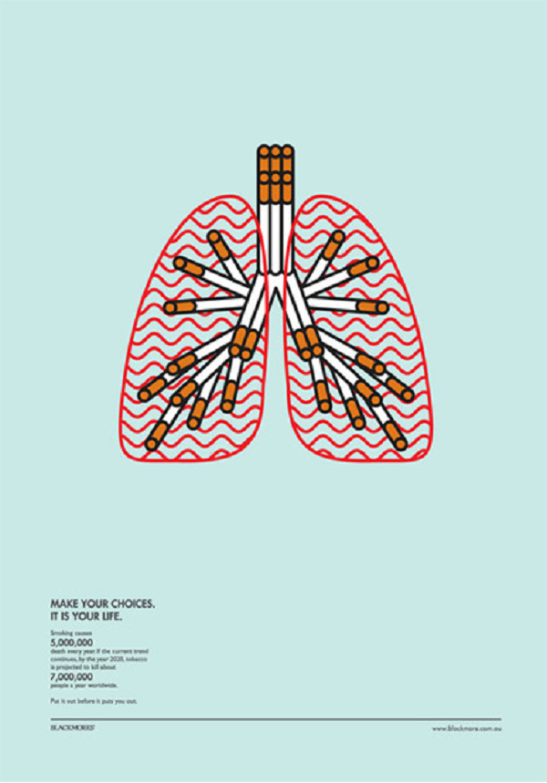 一组关于戒烟的系列概念海报